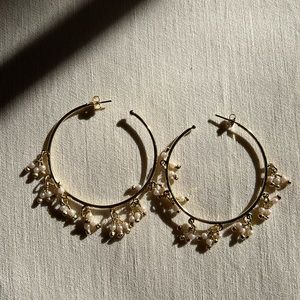 Tabandeh Gold Pearl Hoop Earrings